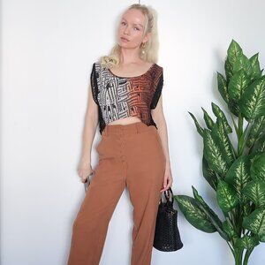 Bebe crop top with fringe